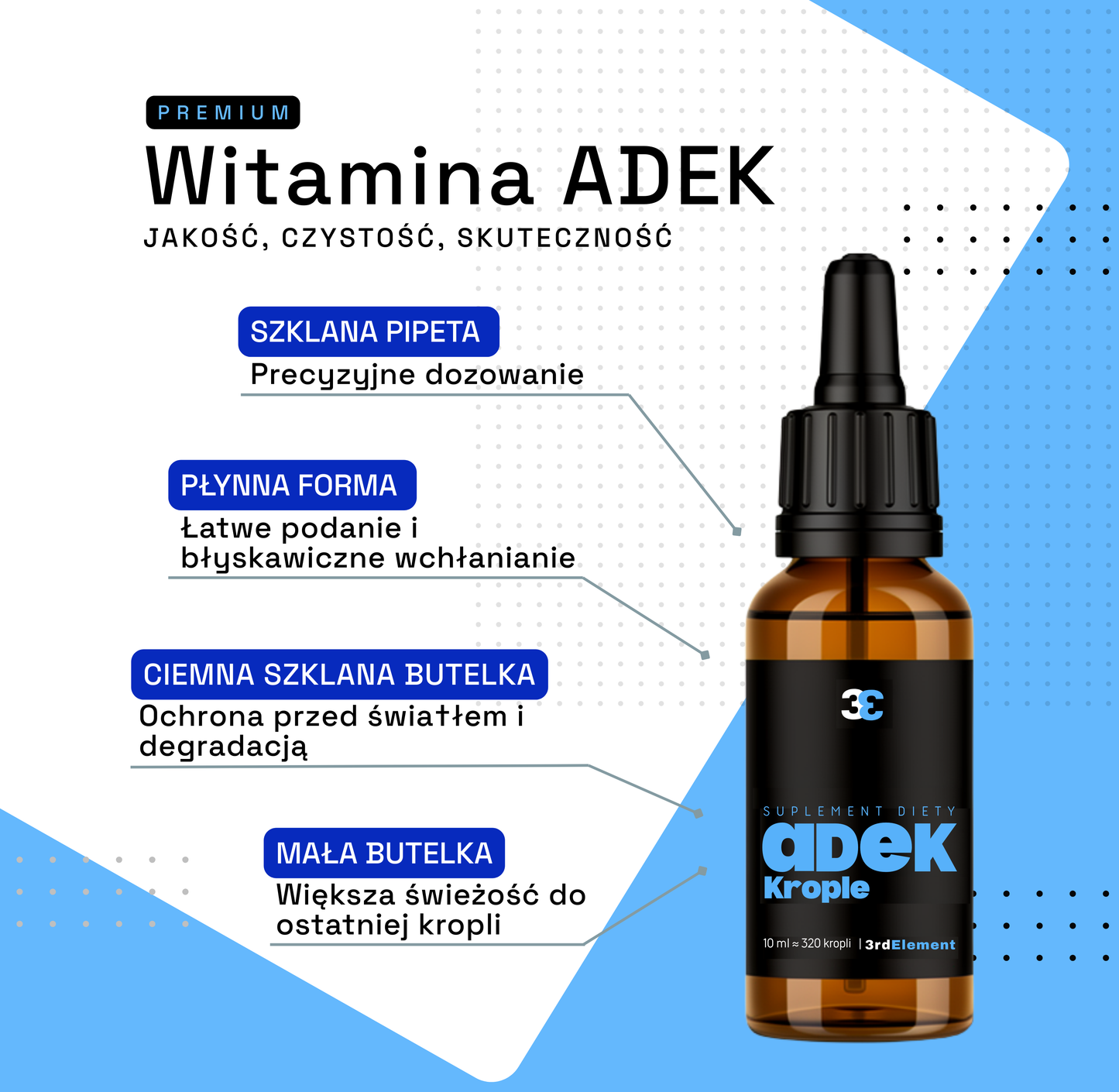 ADEK Vitamins Food Supplement Drops – Vitamins A, D, E and K – 10 ml