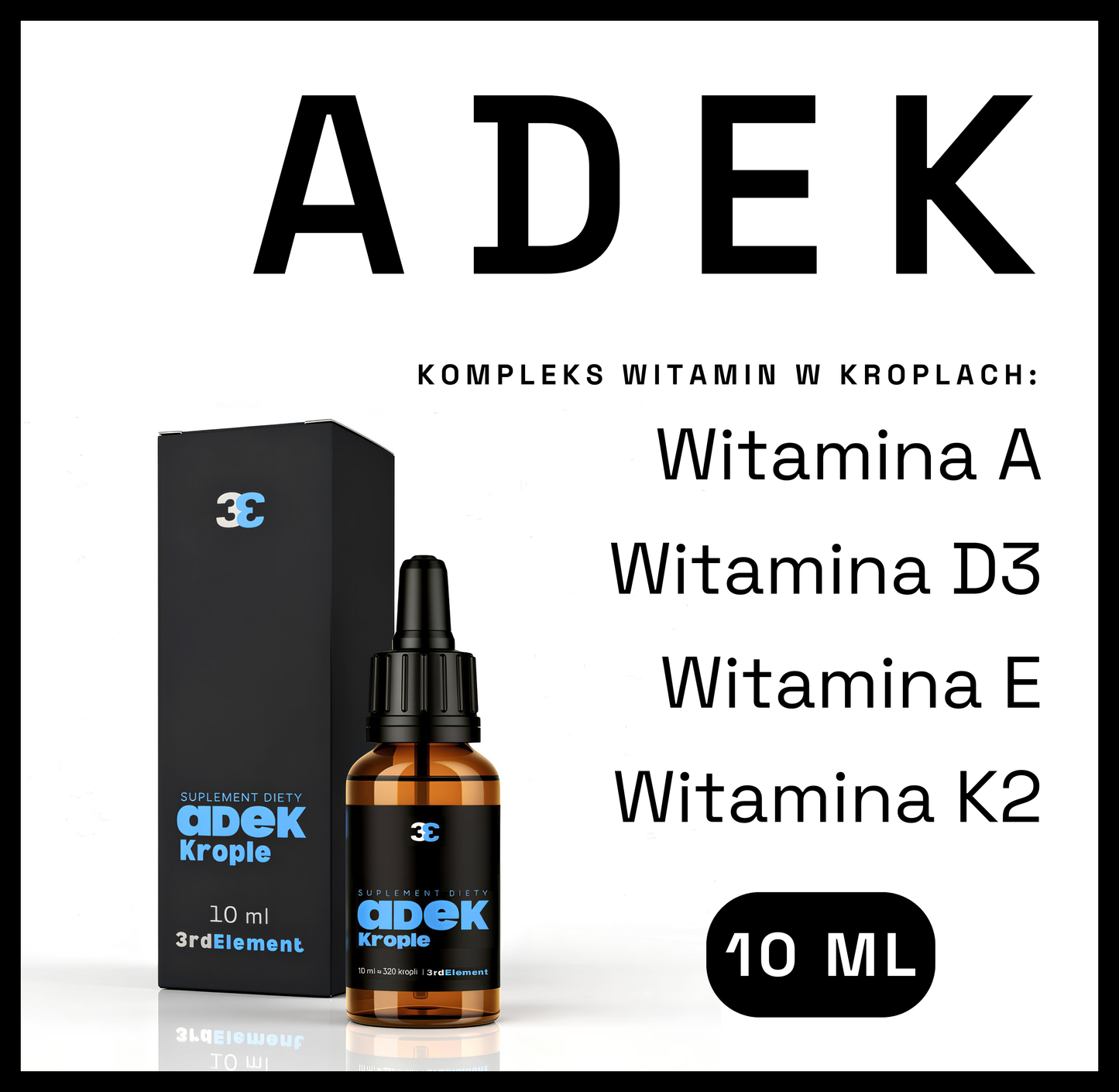 ADEK Vitamins Food Supplement Drops – Vitamins A, D, E and K – 10 ml