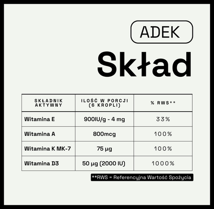 ADEK Vitamins Food Supplement Drops – Vitamins A, D, E and K – 10 ml