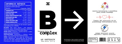 Vitamin B Complex by 3rd Element Nutrition - supplement packaging with text and branding on a white background