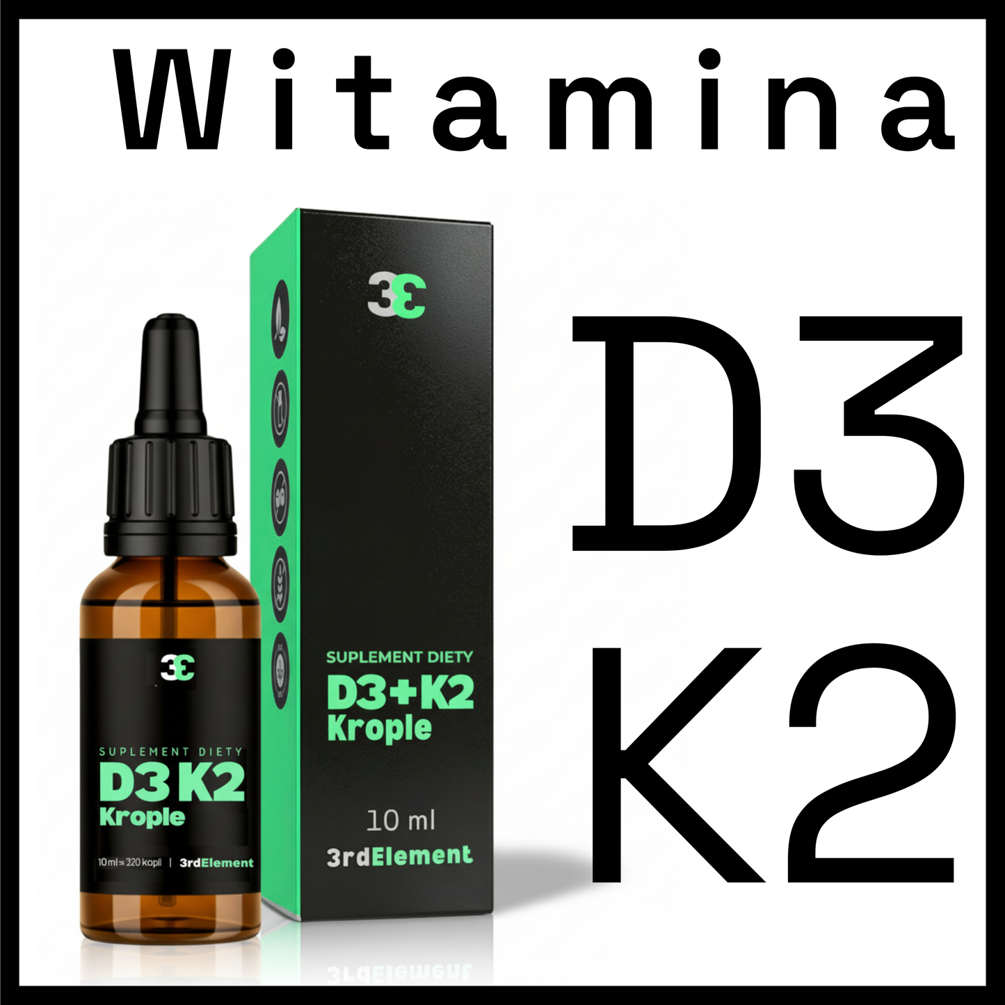 Vitamin D3 + K2 Drops – Natural Synergy for Strong Bones, Heart and Immunity